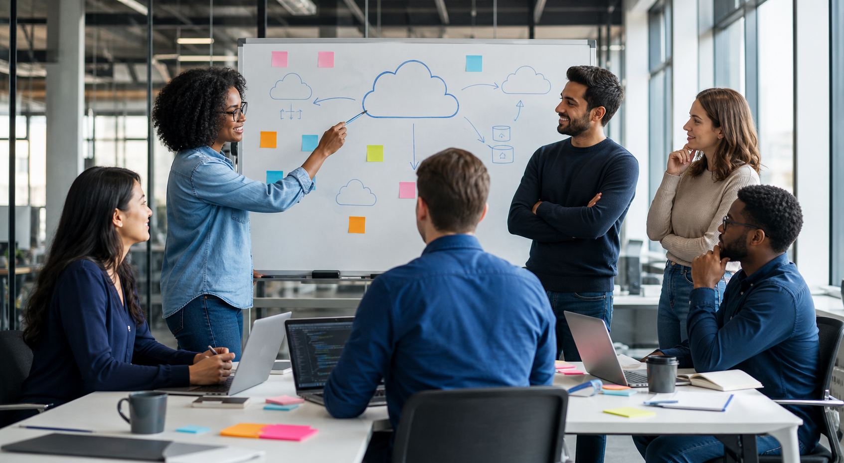 Technology team planning a cloud project